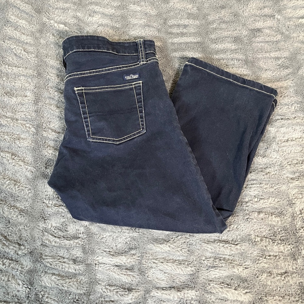 Polo Jeans Company‎ Ralph Lauren Navy Blue Denim Jeans Size 4 Straight Leg